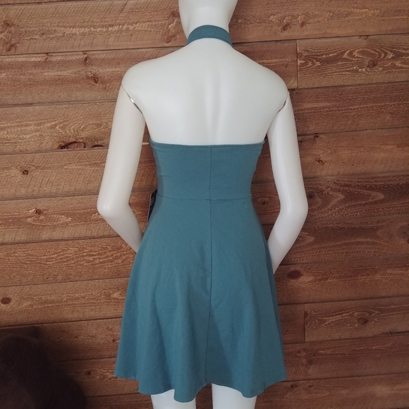 Express Blue Sleevless and Backless Dress - Picture 5 of 9
